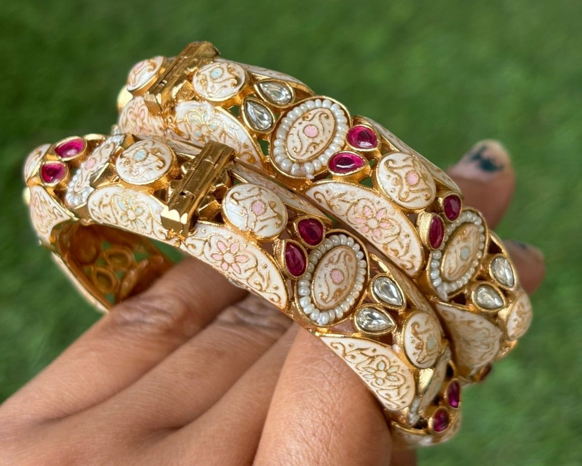 Mughal Charm Meenakari Bangles - 2 - MR Jewels