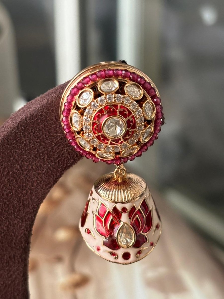 New Designer Meenakari Ruby hasli with jhumki - MR Jewels