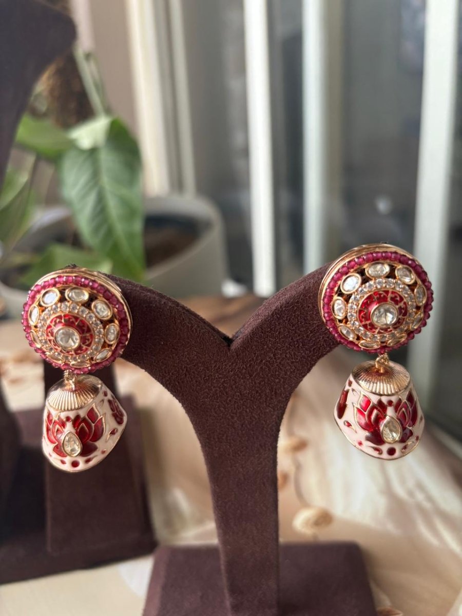 New Designer Meenakari Ruby hasli with jhumki - MR Jewels