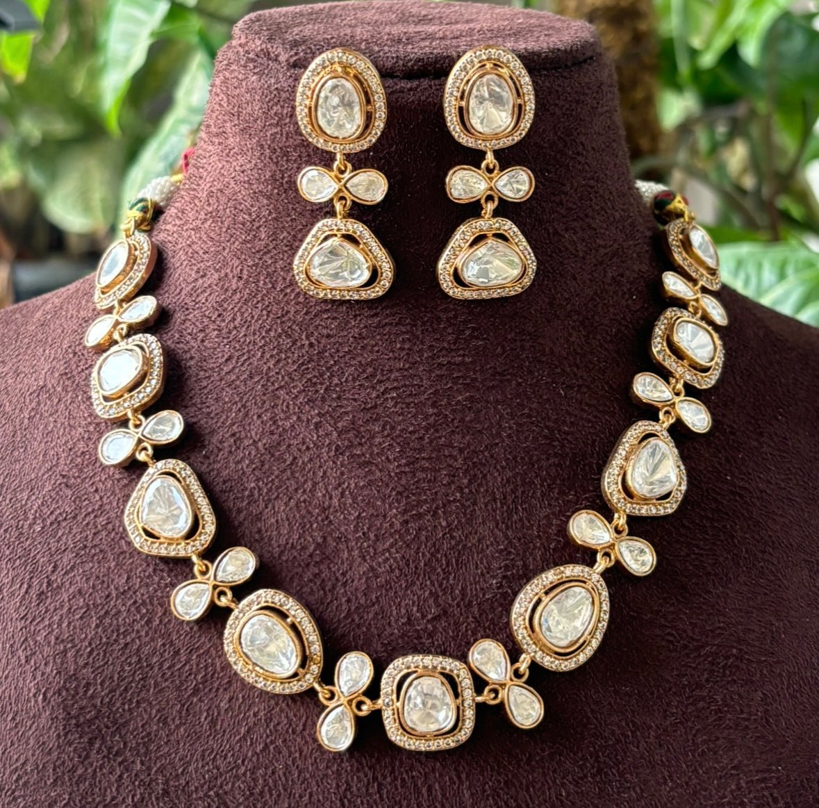 New uncut polki kundan necklace / Choker Set - MR Jewels