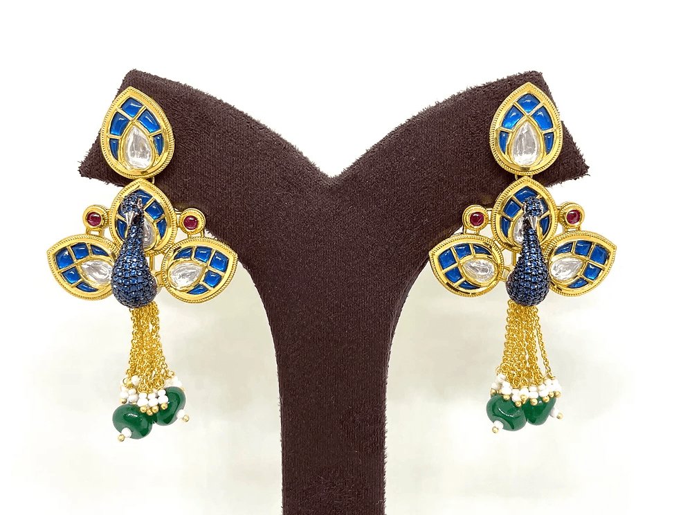 Our exquisite peacock earrings - Micron Gold Plated - MR Jewels