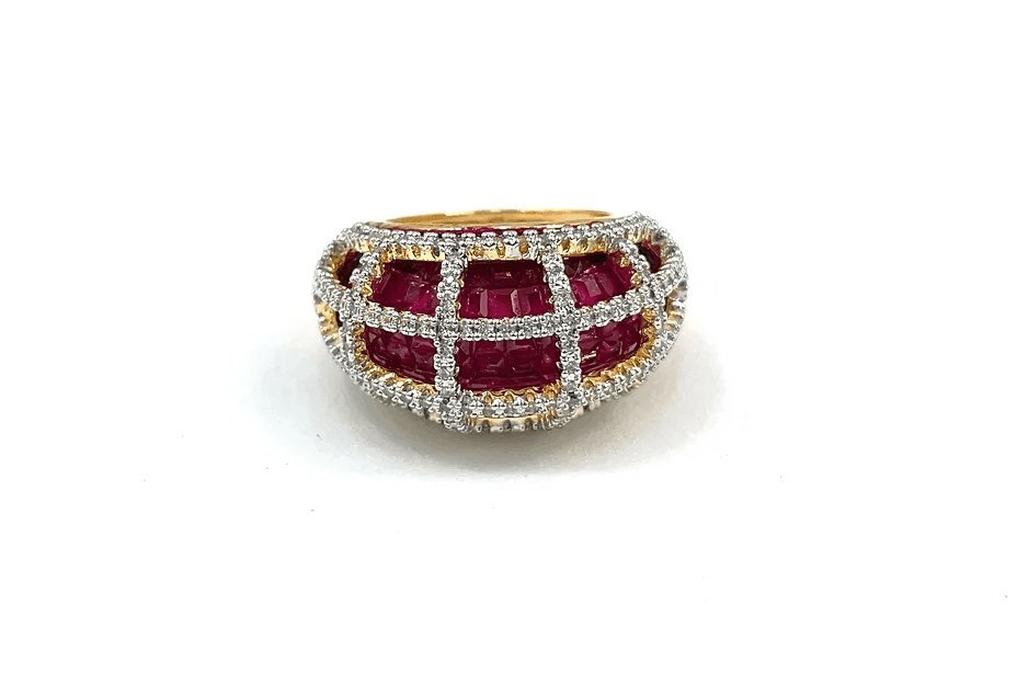 Our gold Plated and ruby cocktail Ring - MR Jewels