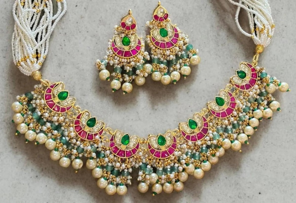 Paachi Kundan with Pearl Choker Set - Designer Collection - MR Jewels