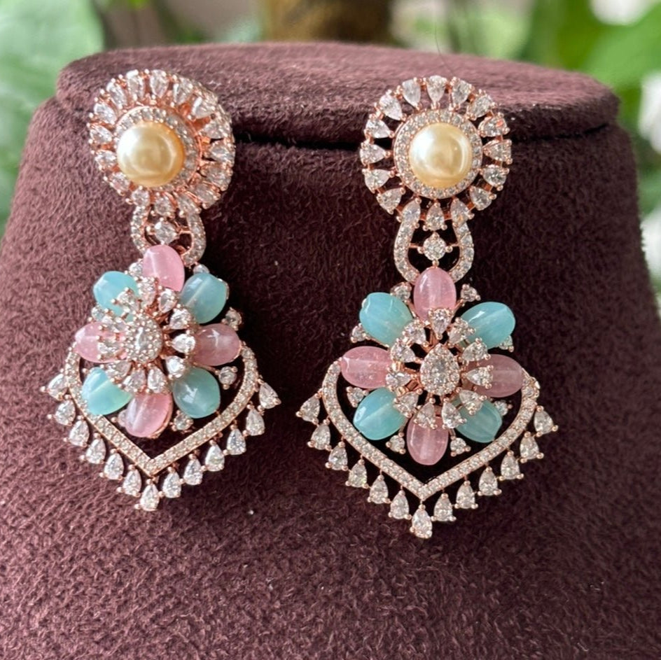 Pastel Beaded Exclusive Designer set - micron Rose gold plated - MR Jewels