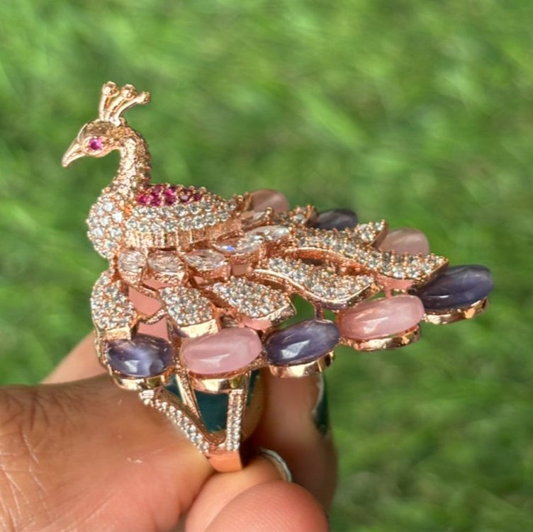 Peacock Cocktail Ring - Free size - MR Jewels