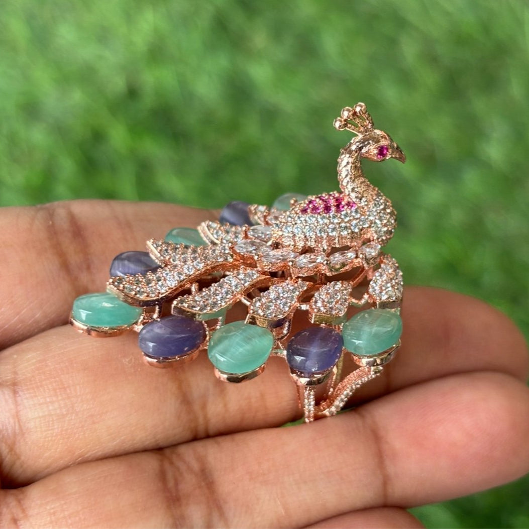 Peacock Cocktail Ring - Free size - MR Jewels