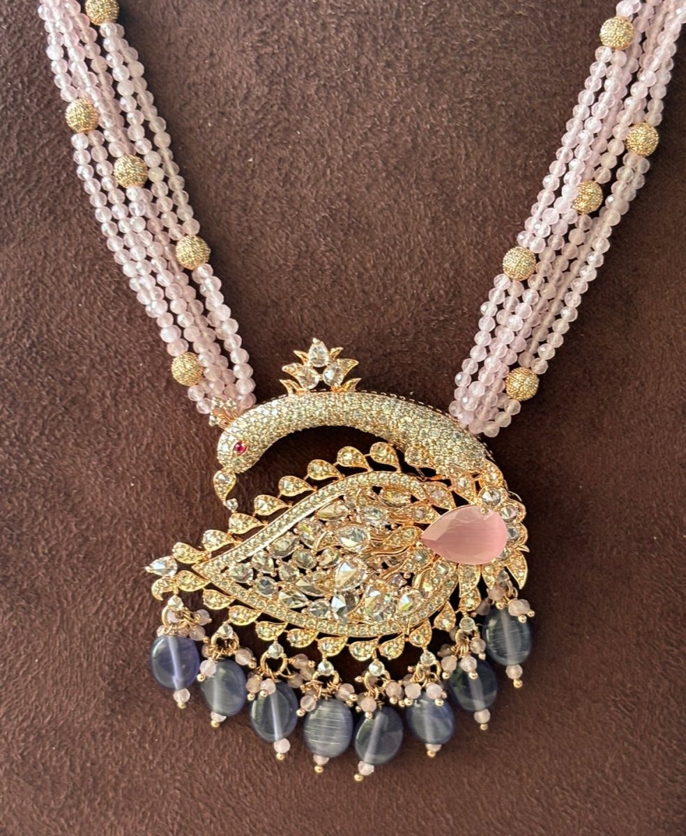 Peacock Elegance Beaded Necklace Set - MR Jewels