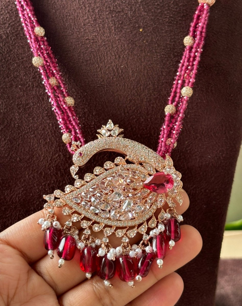 Peacock Elegance Beaded Necklace Set - MR Jewels