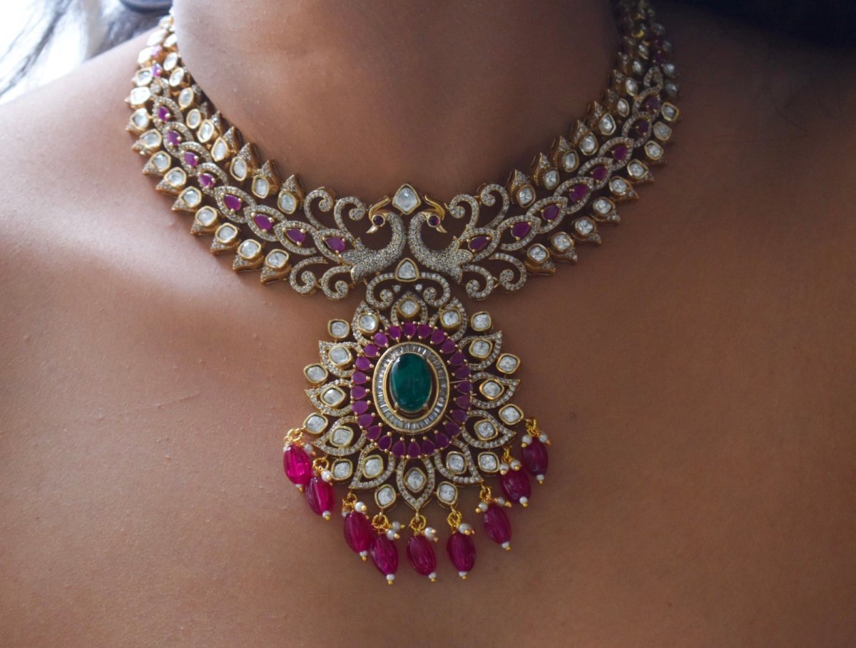 Peacock Glory Designer Necklace Set - MR Jewels