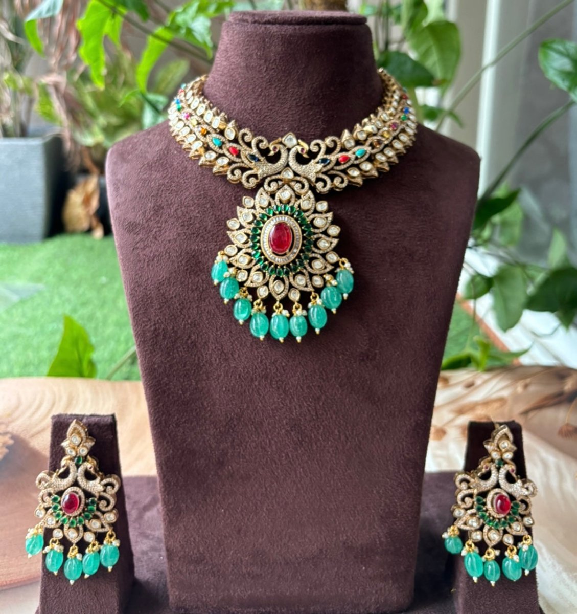 Peacock Glory Designer Necklace Set - MR Jewels