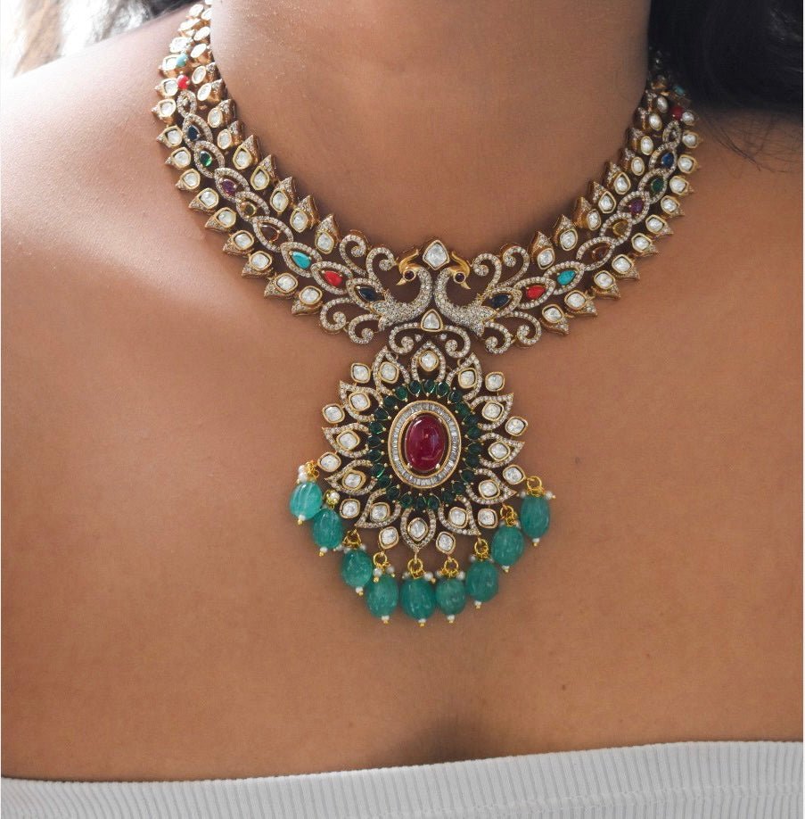 Peacock Glory Designer Necklace Set - MR Jewels