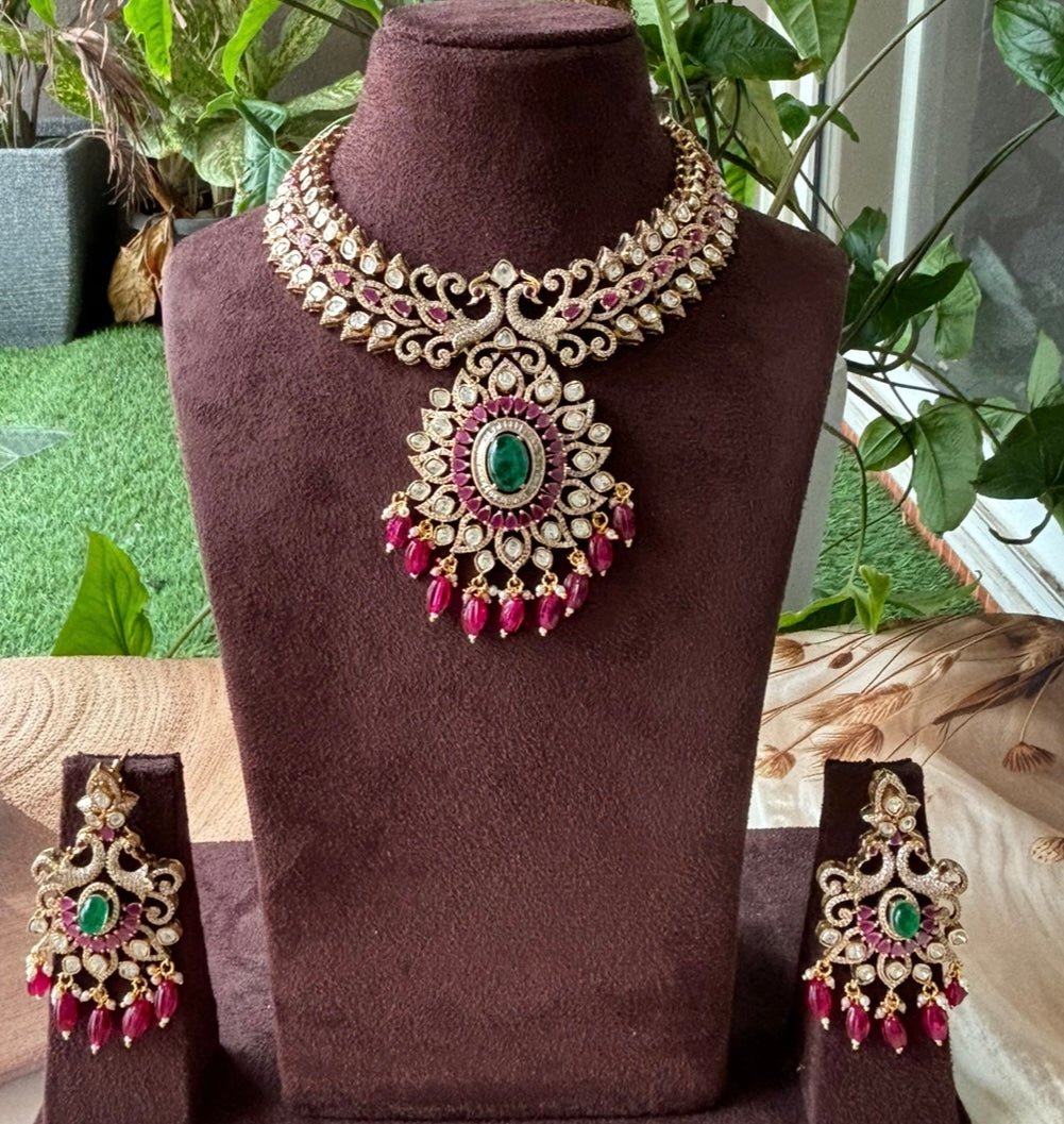 Peacock Glory Designer Necklace Set - MR Jewels