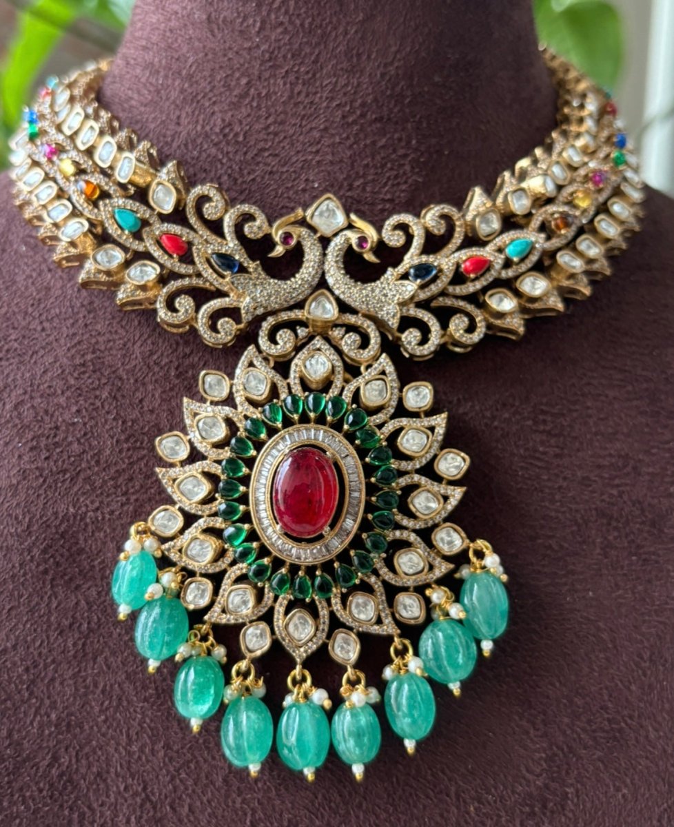 Peacock Glory Designer Necklace Set - MR Jewels