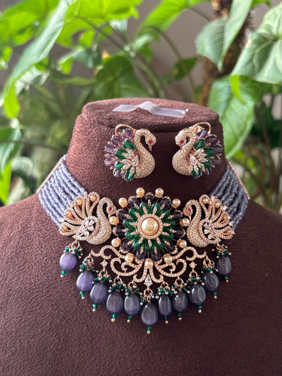 Peacock Majesty Multicolor Statement Necklace - MR Jewels