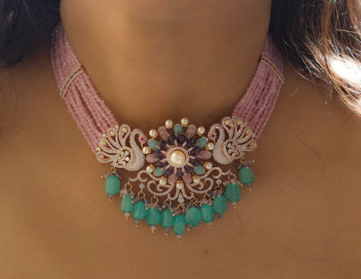 Peacock Majesty Multicolor Statement Necklace - MR Jewels