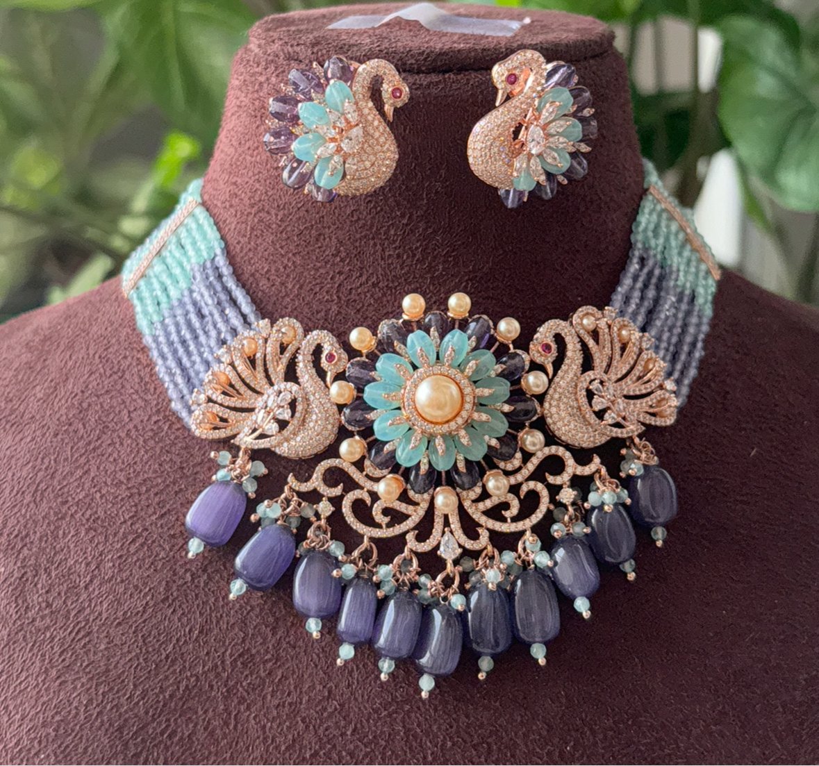 Peacock Majesty Multicolor Statement Necklace - MR Jewels