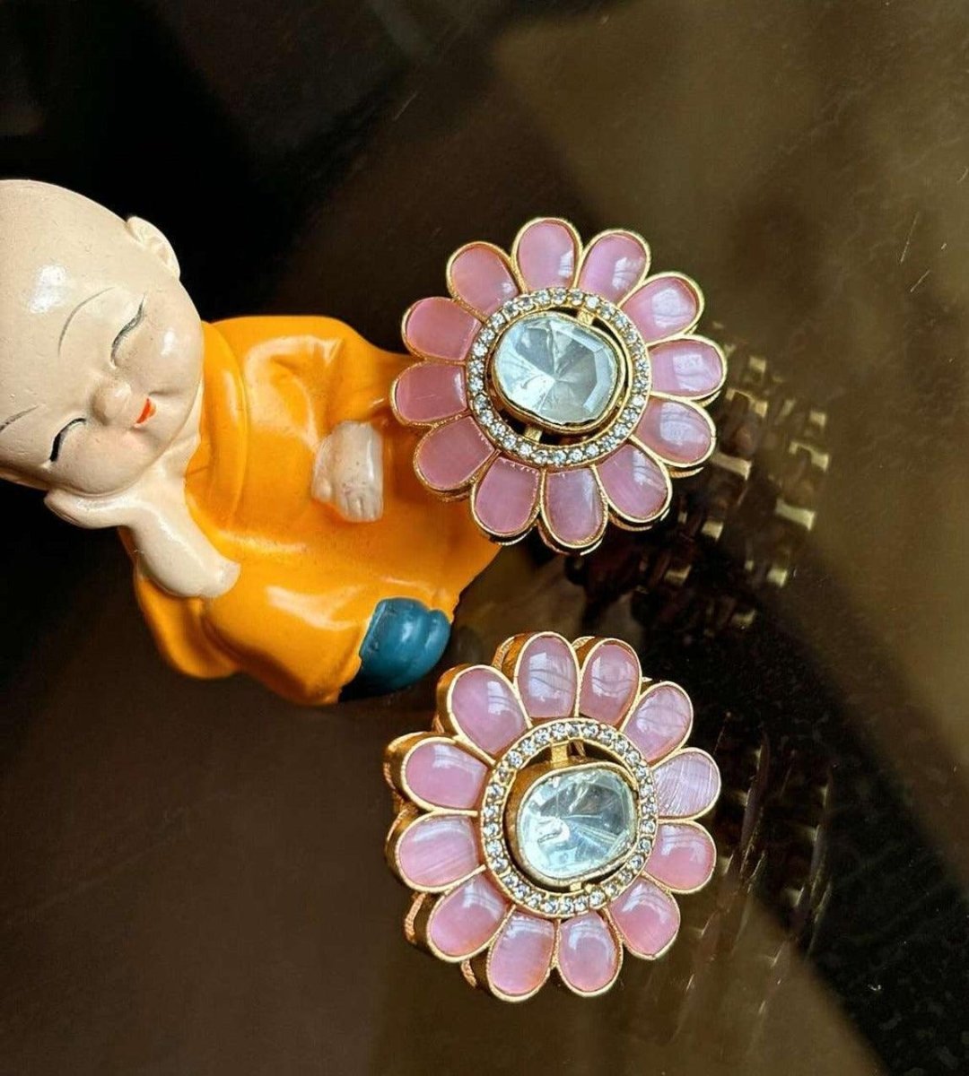 Polki Flower Earrings - MR Jewels