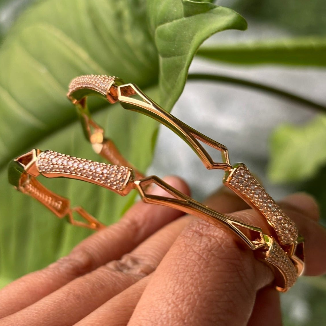 Radiant Arc Designer Bangles - pair of 2 - MR Jewels