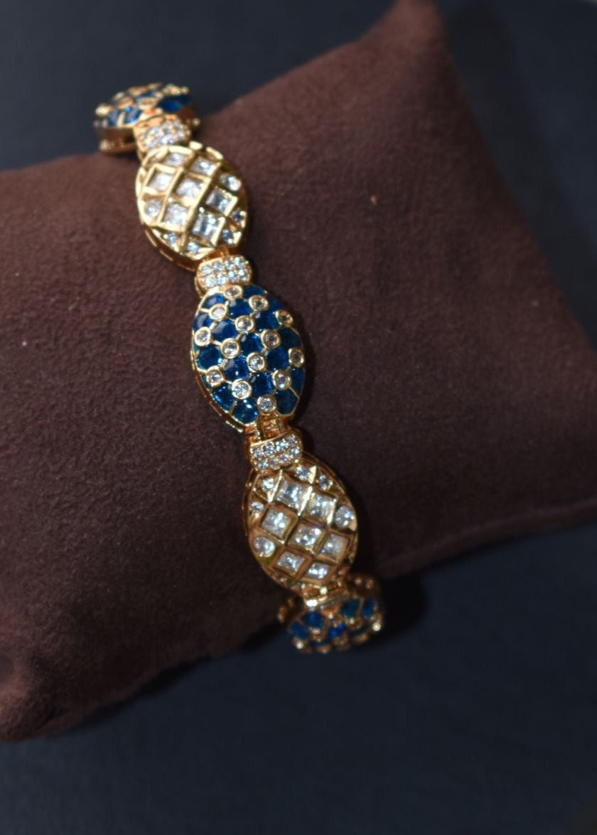 Radiant Enamel Kundan Polki Designer Bracelet - MR Jewels