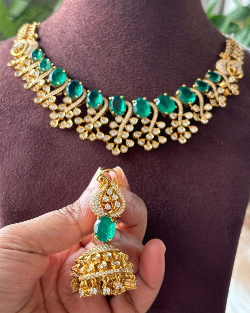 Radiant Twilight Doublet Set with matching jhumkis - MR Jewels