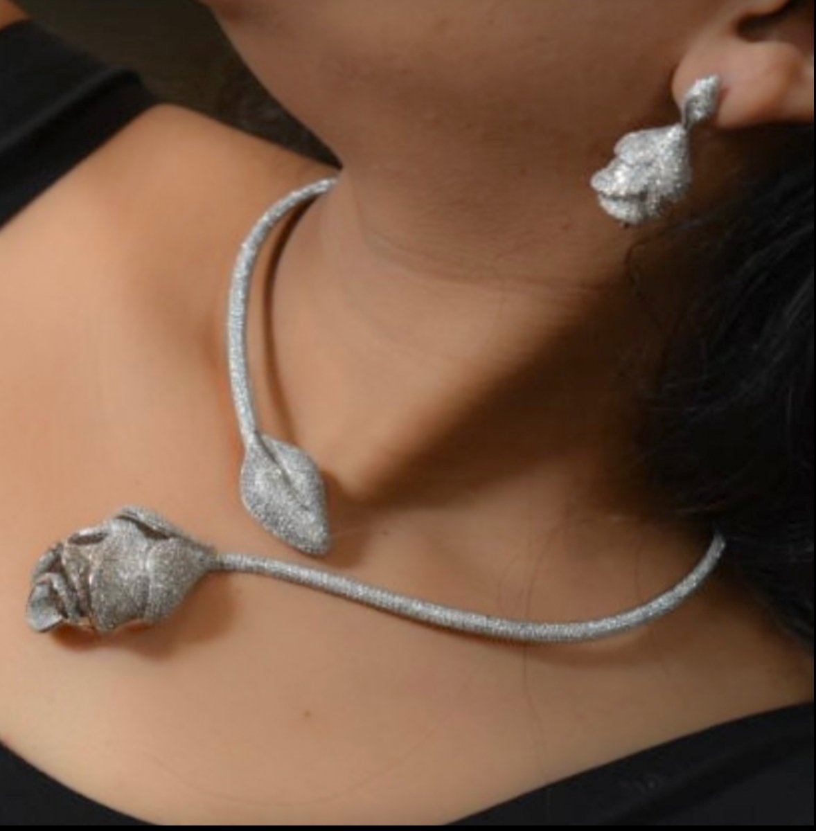 Rose petal luxe Jewellery With White Gold Plated - MR Jewels