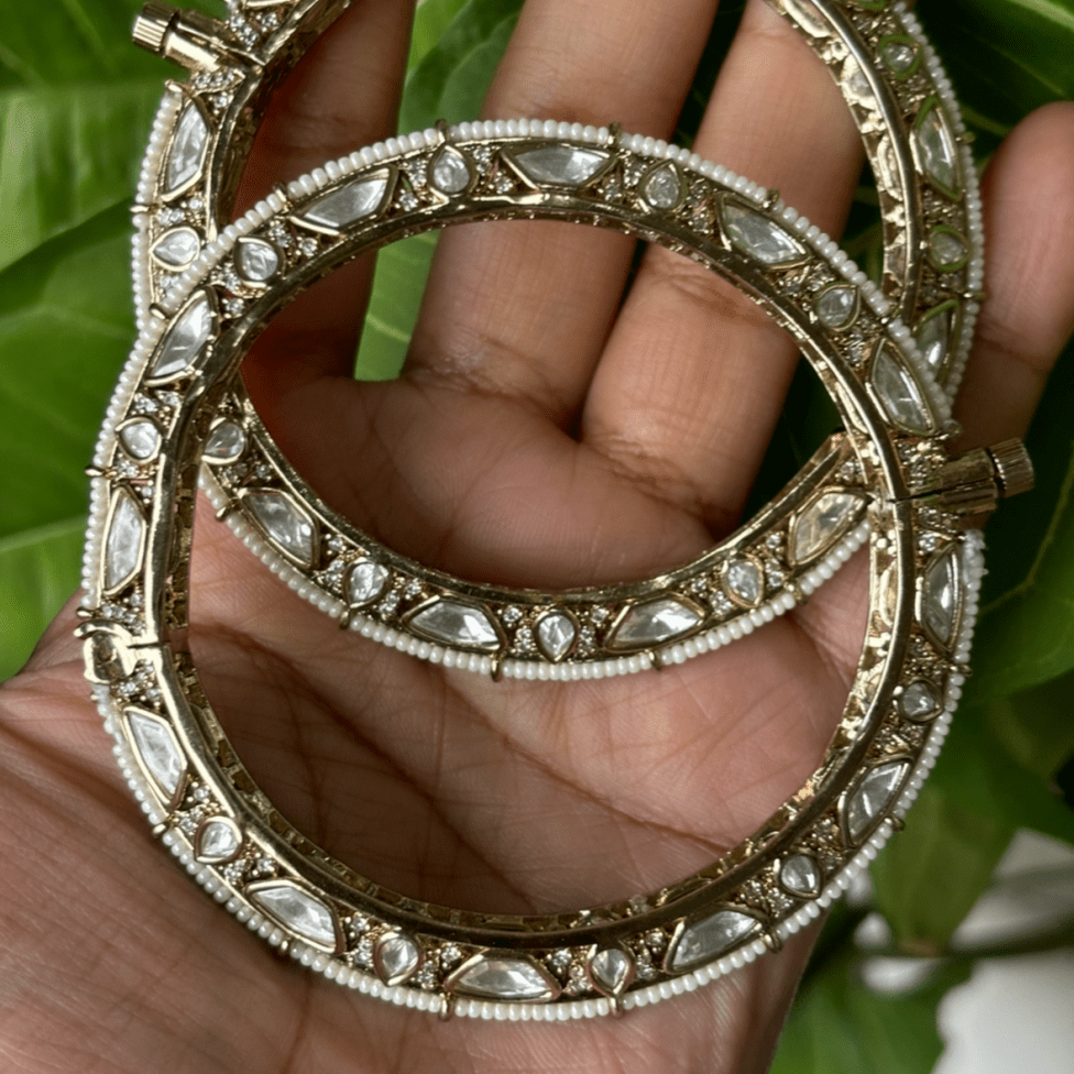 Royal Elegance Polki Bangles - Set of 2 - MR Jewels