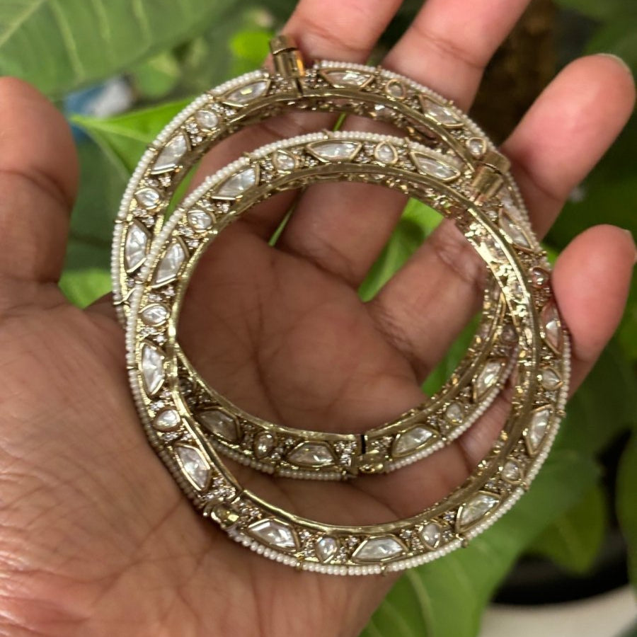 Royal Elegance Polki Bangles - Set of 2 - MR Jewels