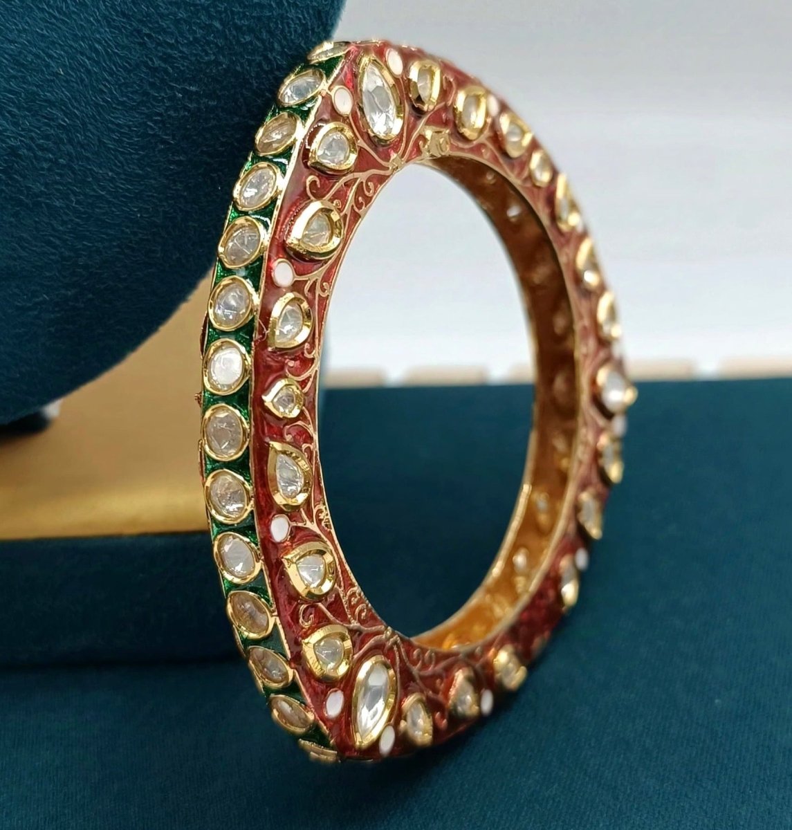 Royal Enamel Polki Kundan Designer kada - MR Jewels