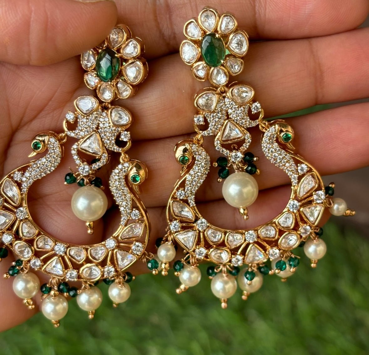 Royal Grace Pearl Chandbali Earrings - MR Jewels