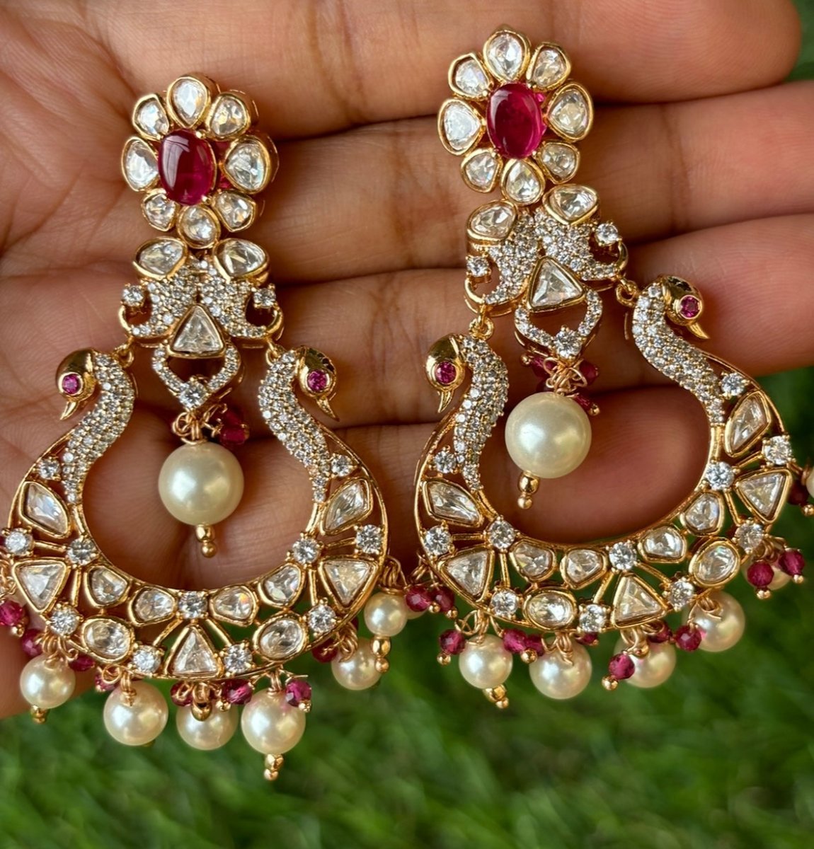 Royal Grace Pearl Chandbali Earrings - MR Jewels