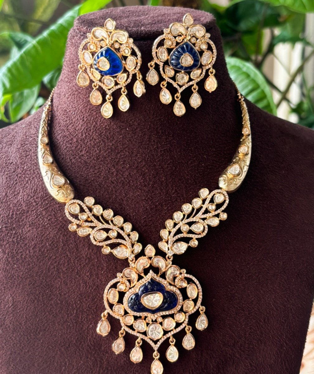 Royal Meenakari Hasli with matching studs - MR Jewels