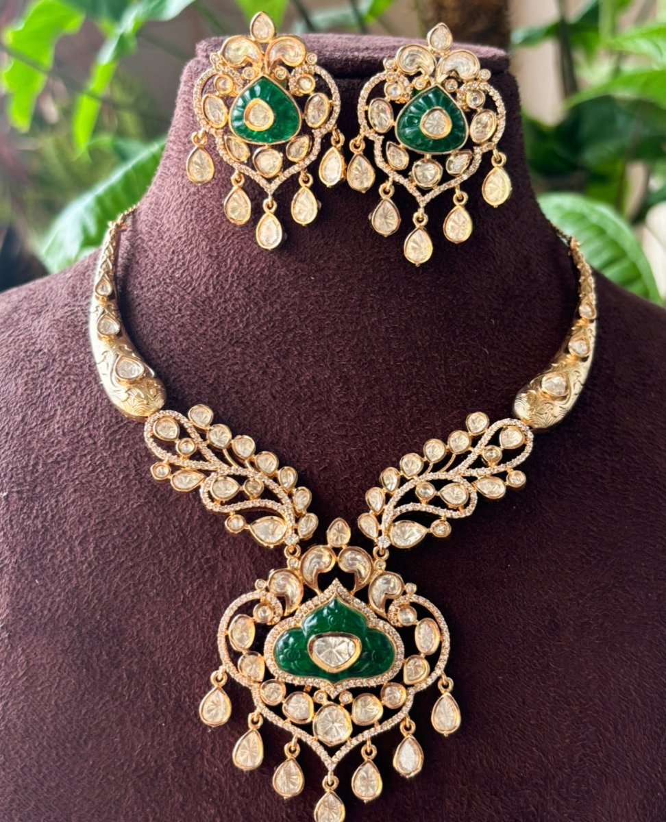 Royal Meenakari Hasli with matching studs - MR Jewels