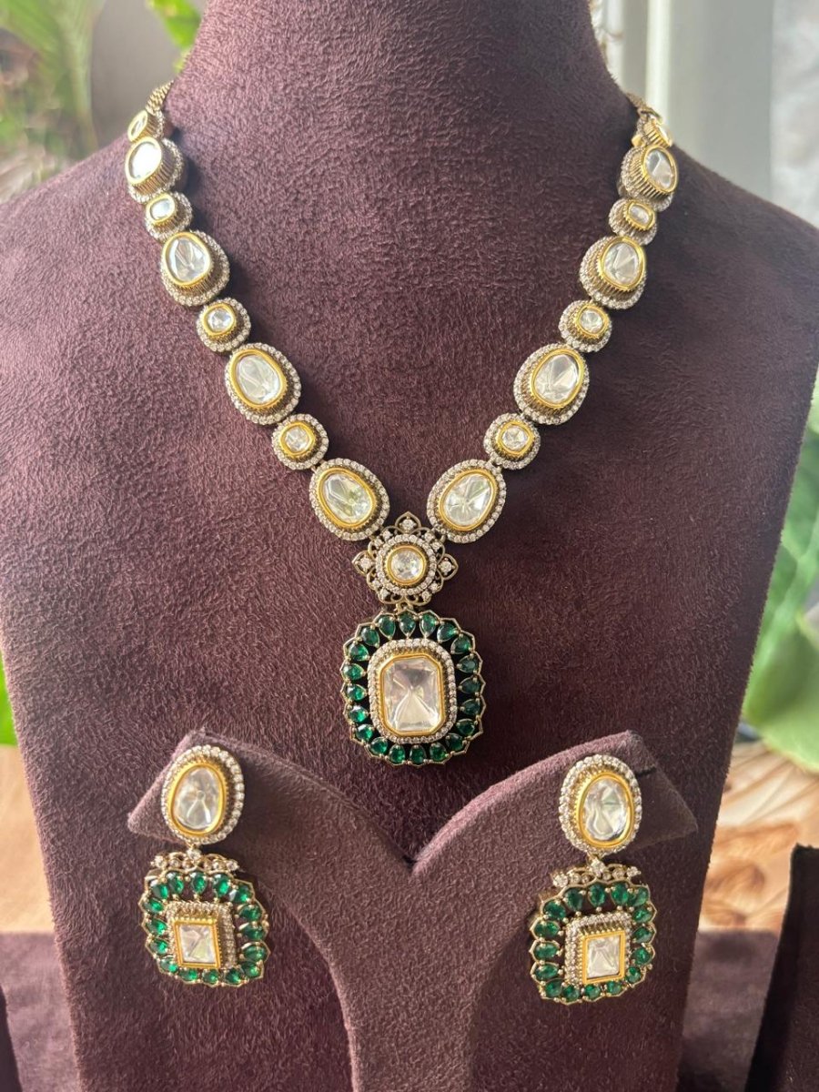 Ruby, Emerald, and Crystal Necklace Set - MR Jewels