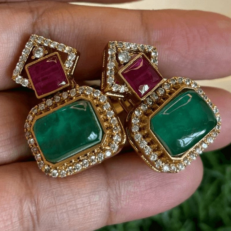 Ruby Splendor Studs Earrings - MR Jewels