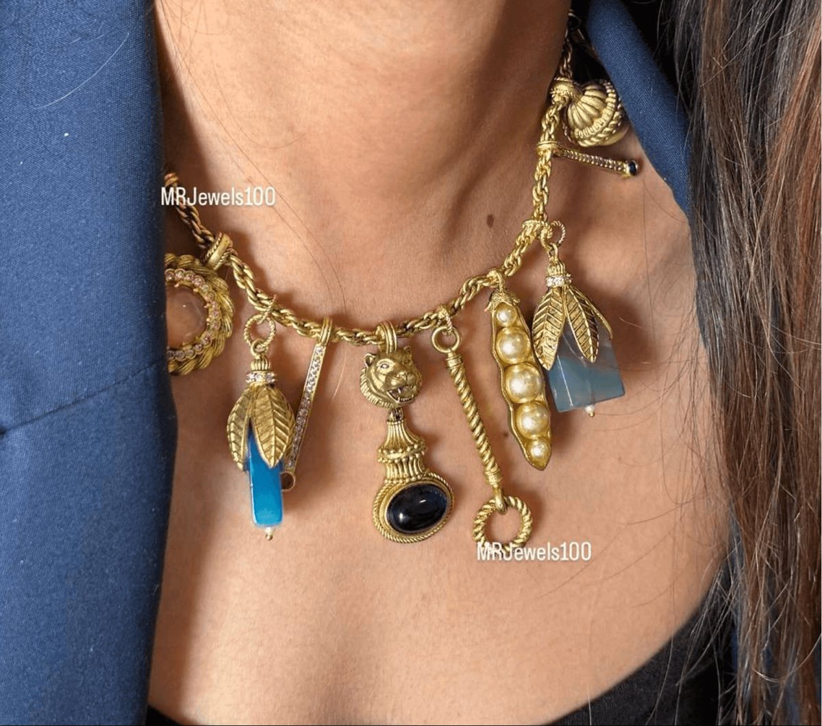 Sabyasachi - Inspired Gemstones Necklace Set - MR Jewels