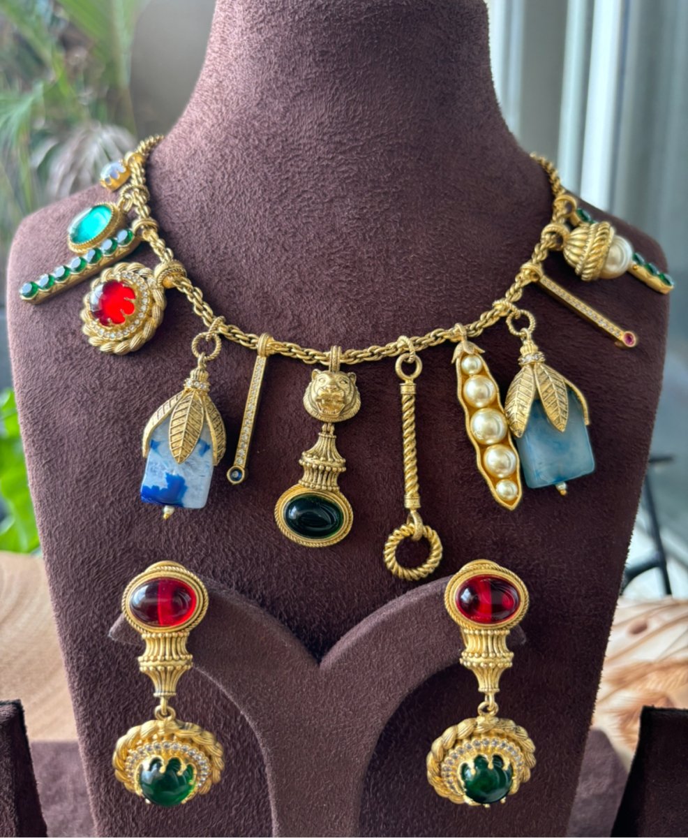 Sabyasachi - Inspired Gemstones Necklace Set - MR Jewels