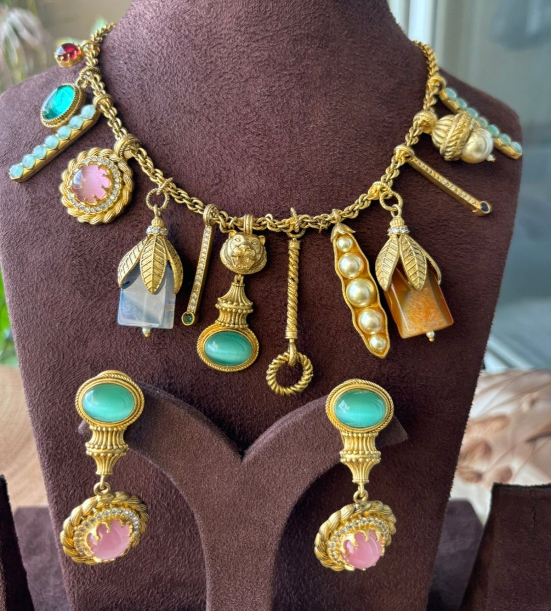 Sabyasachi - Inspired Gemstones Necklace Set - MR Jewels