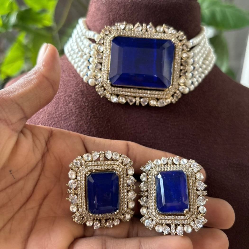 Sanya Twilight Choker Set with Earrings - MR Jewels