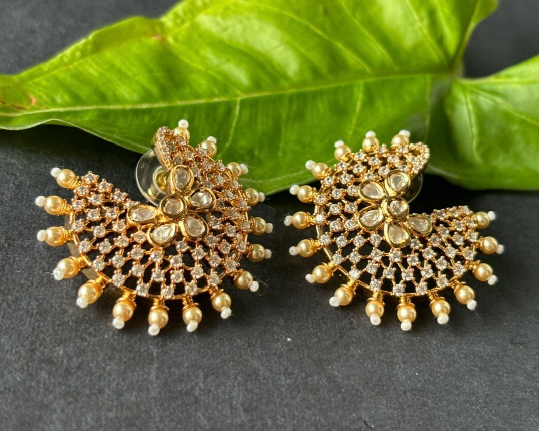 Scarlet Blossom Drop Studs - MR Jewels