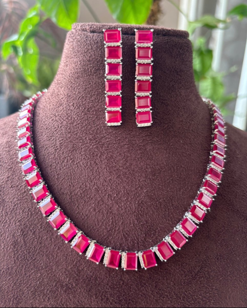 Scarlet Ruby Luxe Necklace Set - MR Jewels