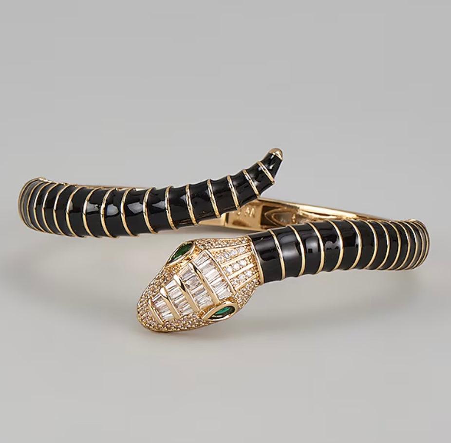 Snake Designed Gold Plated Kada Bangles - MR Jewels