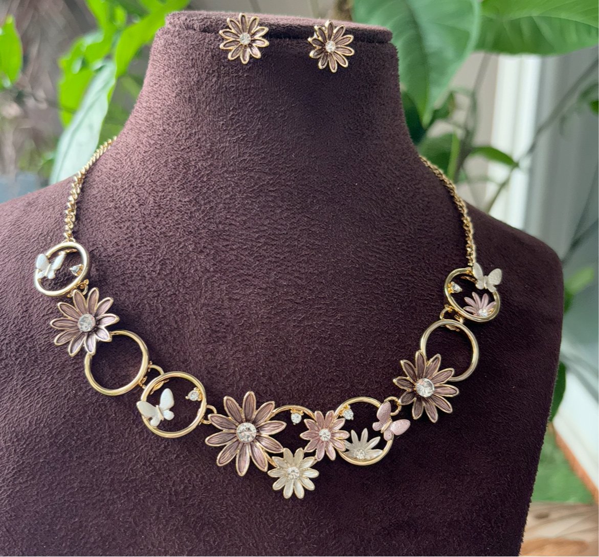 Spring Bloom Enamel Necklace Set” - MR Jewels