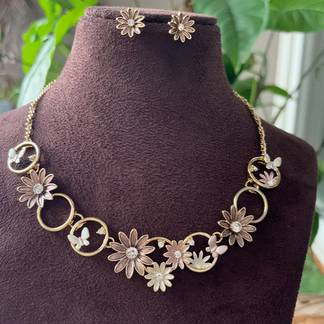 Spring Bloom Enamel Necklace Set” - MR Jewels