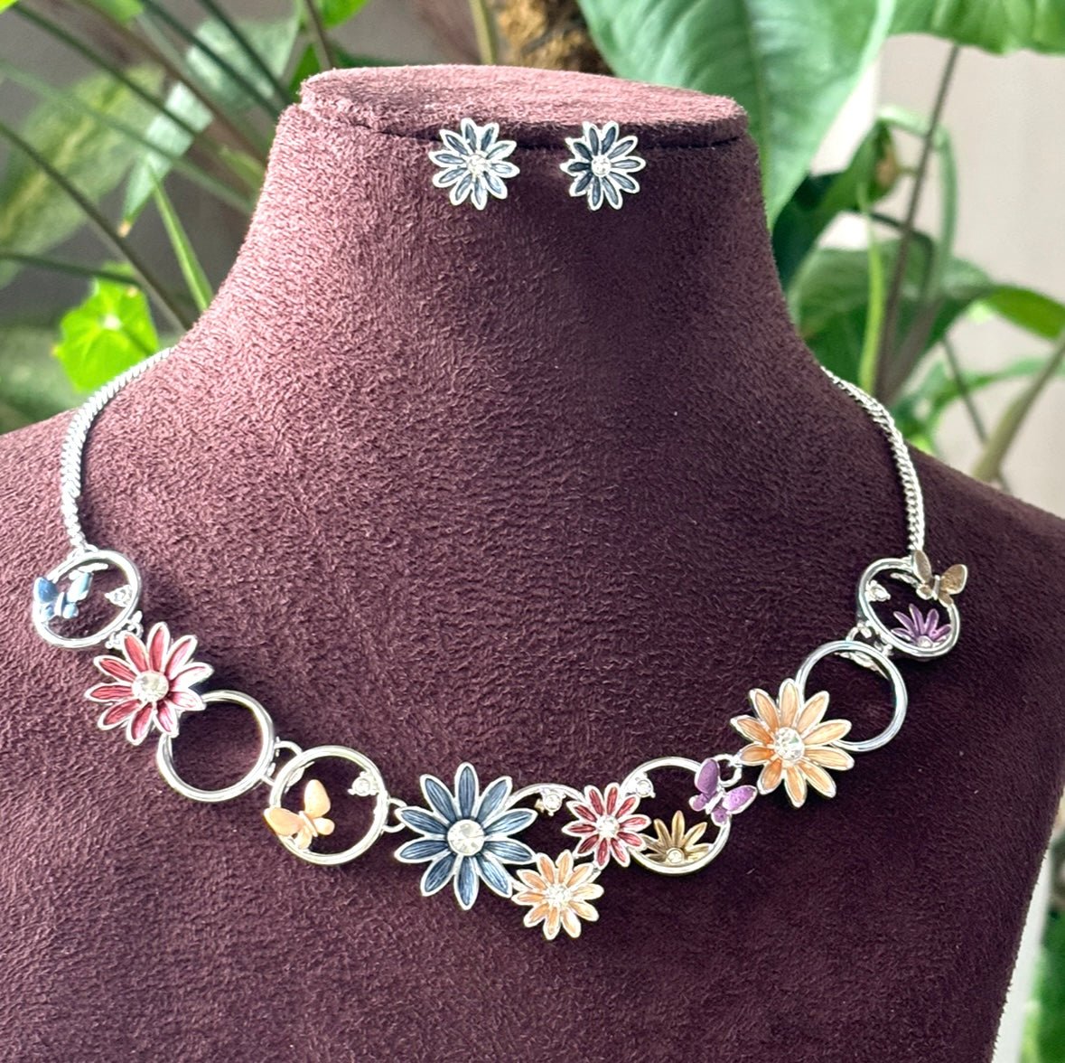 Spring Bloom Enamel Necklace Set” - MR Jewels