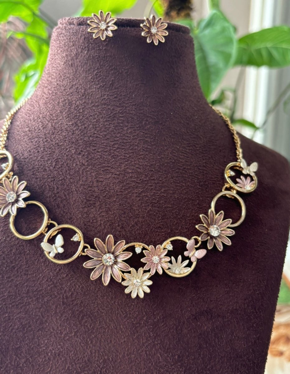 Spring Bloom Enamel Necklace Set” - MR Jewels