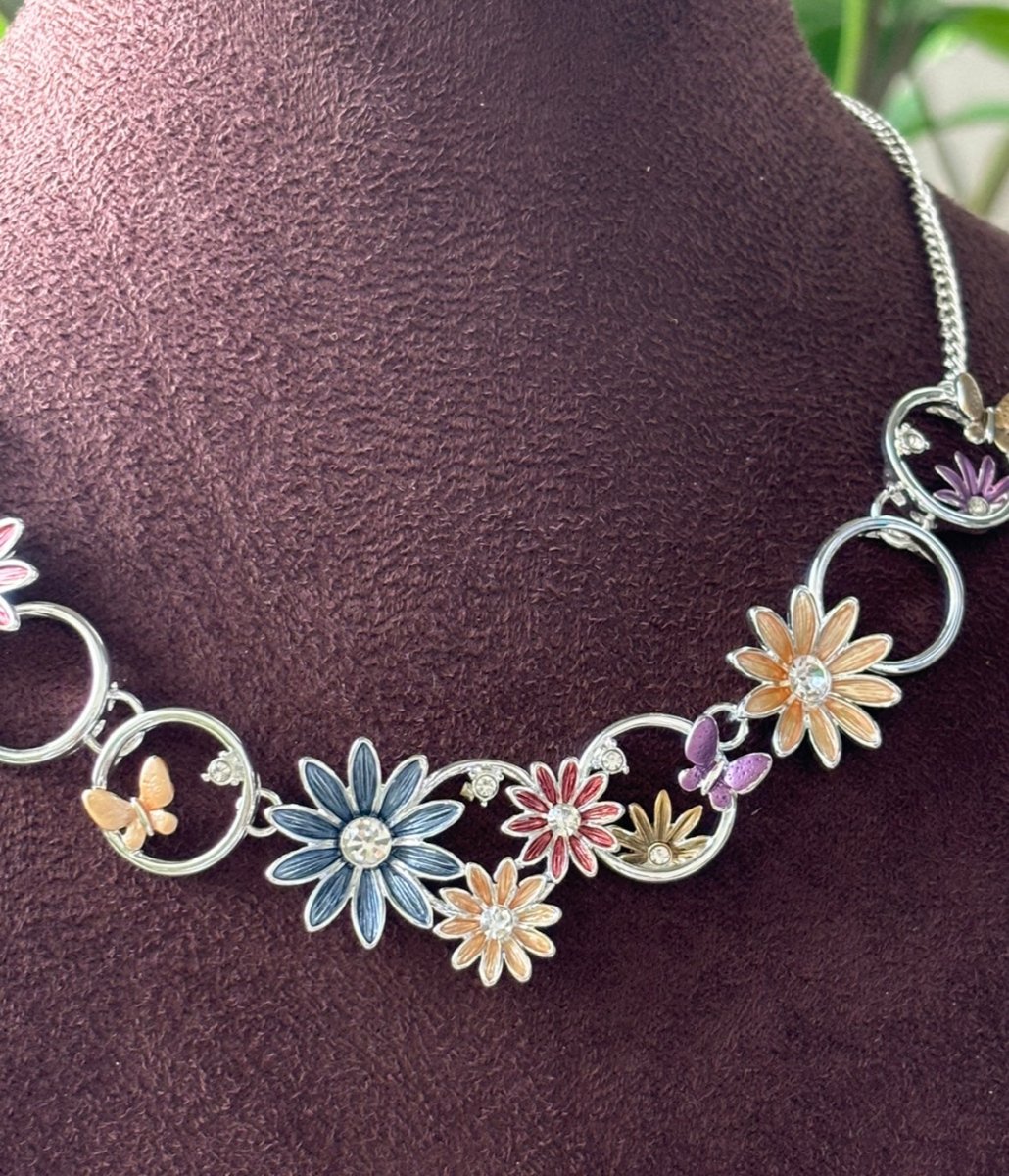 Spring Bloom Enamel Necklace Set” - MR Jewels