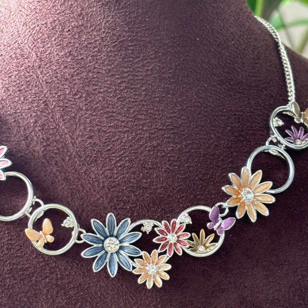 Spring Bloom Enamel Necklace Set” - MR Jewels