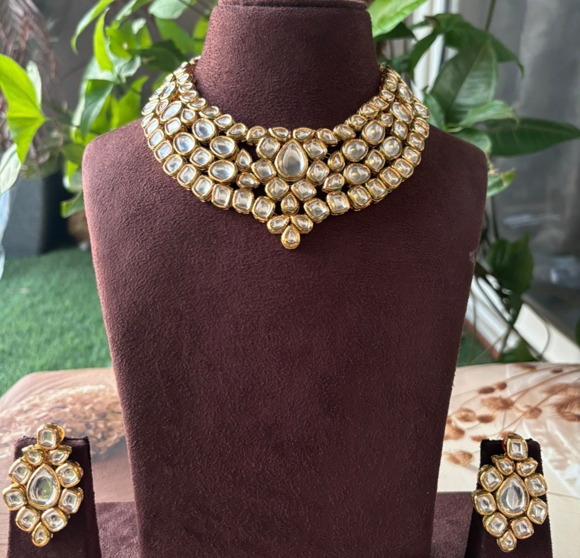 Tarani Polki Necklace Set with maangtikaa and earrings - MR Jewels