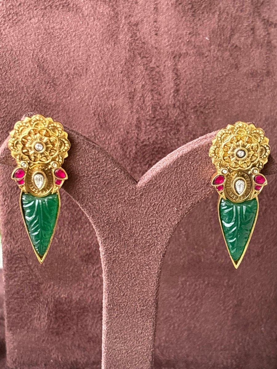 Tribe Amarapali Inspired carved stone Earrings - MR Jewels