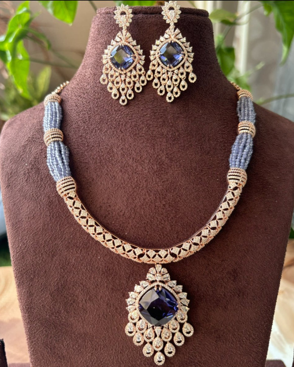 Twilight Elegance Statement Partywear Necklace set - MR Jewels